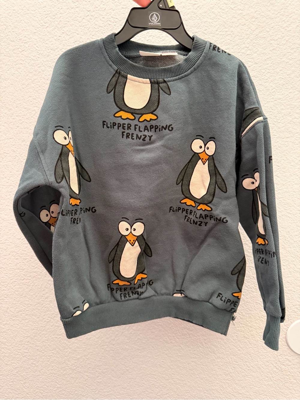 Zara Blue Penguin Print Sweatshirt